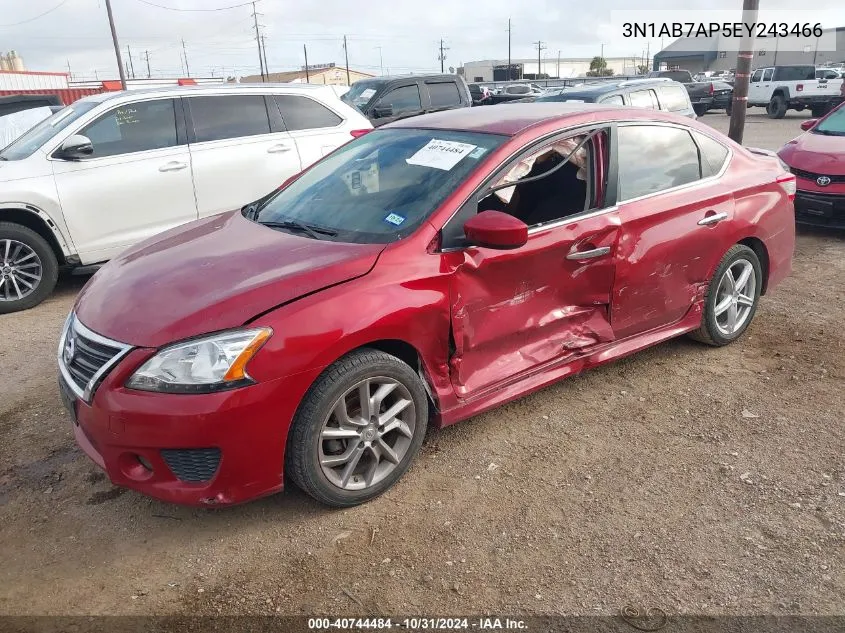 2014 Nissan Sentra Sr VIN: 3N1AB7AP5EY243466 Lot: 40744484