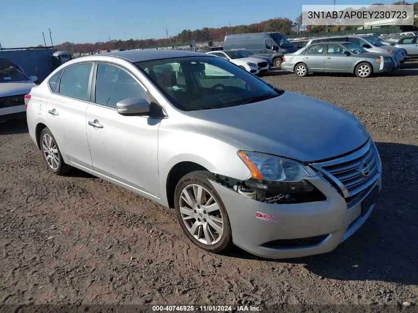 2014 Nissan Sentra Sl VIN: 3N1AB7AP0EY230723 Lot: 40746925