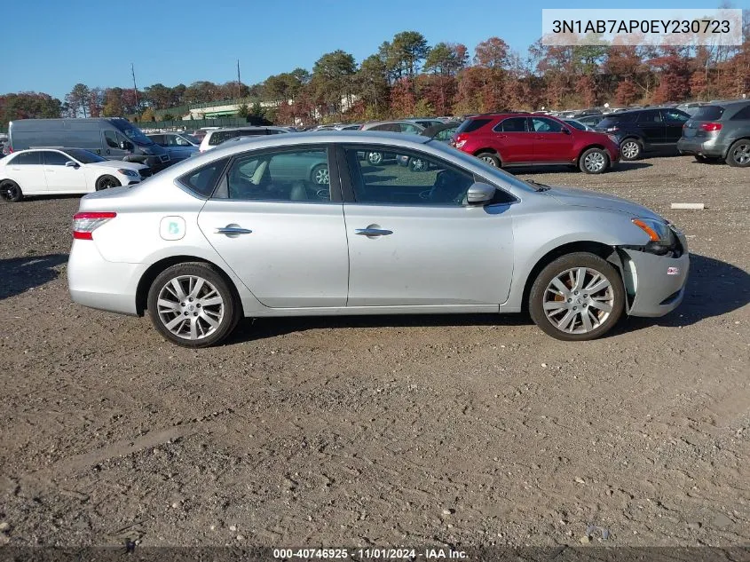 2014 Nissan Sentra Sl VIN: 3N1AB7AP0EY230723 Lot: 40746925