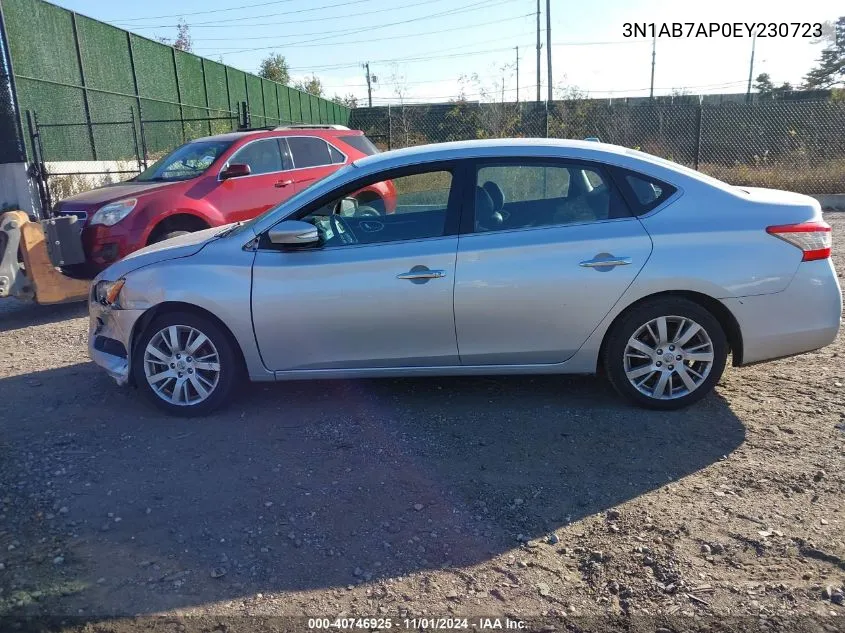 2014 Nissan Sentra Sl VIN: 3N1AB7AP0EY230723 Lot: 40746925