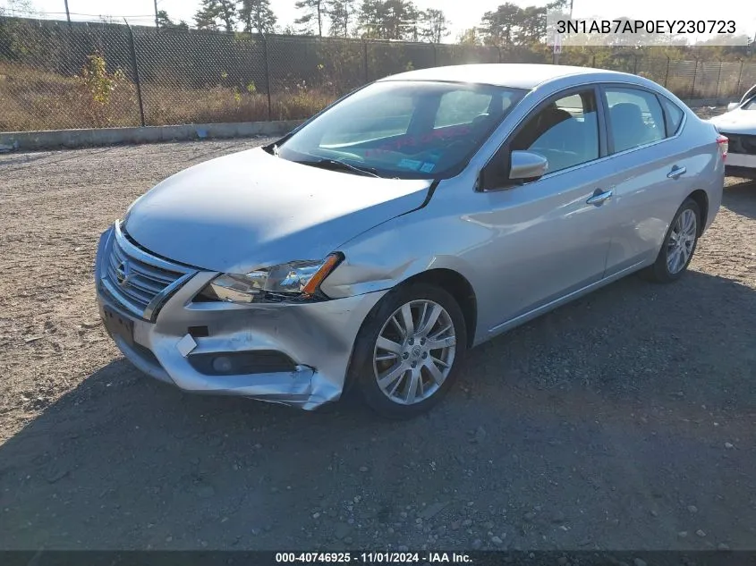 2014 Nissan Sentra Sl VIN: 3N1AB7AP0EY230723 Lot: 40746925