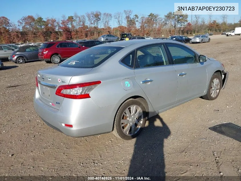 2014 Nissan Sentra Sl VIN: 3N1AB7AP0EY230723 Lot: 40746925