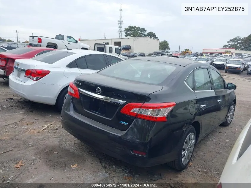 2014 Nissan Sentra S VIN: 3N1AB7AP1EY252875 Lot: 40754572