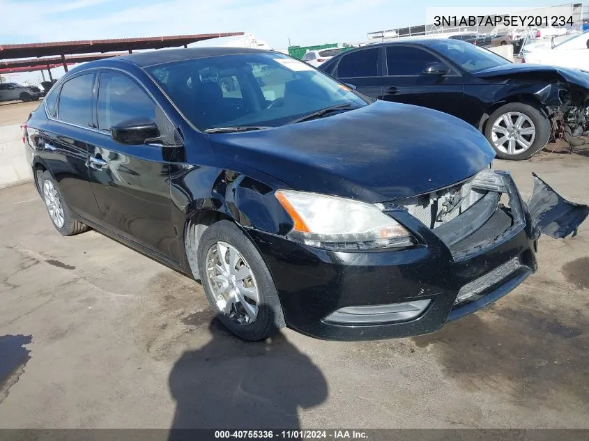 2014 Nissan Sentra Sv VIN: 3N1AB7AP5EY201234 Lot: 40755336