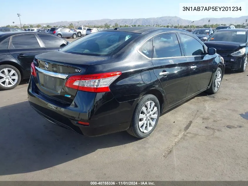 2014 Nissan Sentra Sv VIN: 3N1AB7AP5EY201234 Lot: 40755336