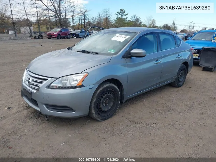 2014 Nissan Sentra Fe+ S/Fe+ Sv/S/Sl/Sr/Sv VIN: 3N1AB7AP3EL639280 Lot: 40759600