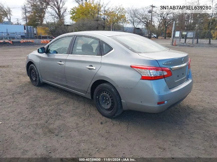 2014 Nissan Sentra Fe+ S/Fe+ Sv/S/Sl/Sr/Sv VIN: 3N1AB7AP3EL639280 Lot: 40759600