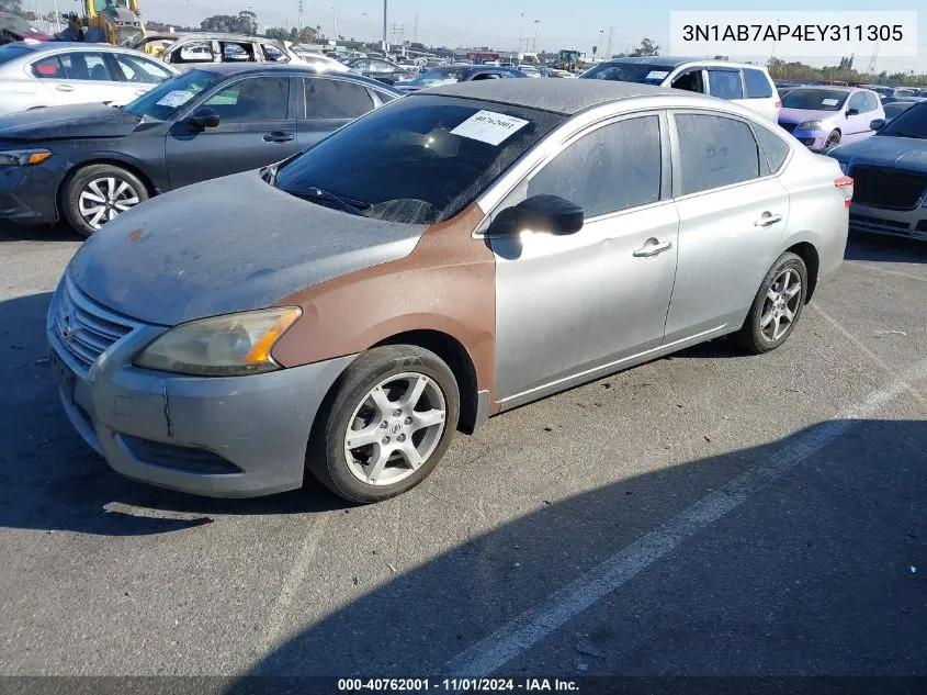 2014 Nissan Sentra Sv VIN: 3N1AB7AP4EY311305 Lot: 40762001