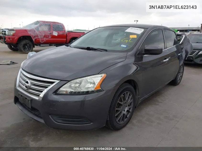 2014 Nissan Sentra S/Sv/Sr/Sl VIN: 3N1AB7AP1EL623143 Lot: 40765630