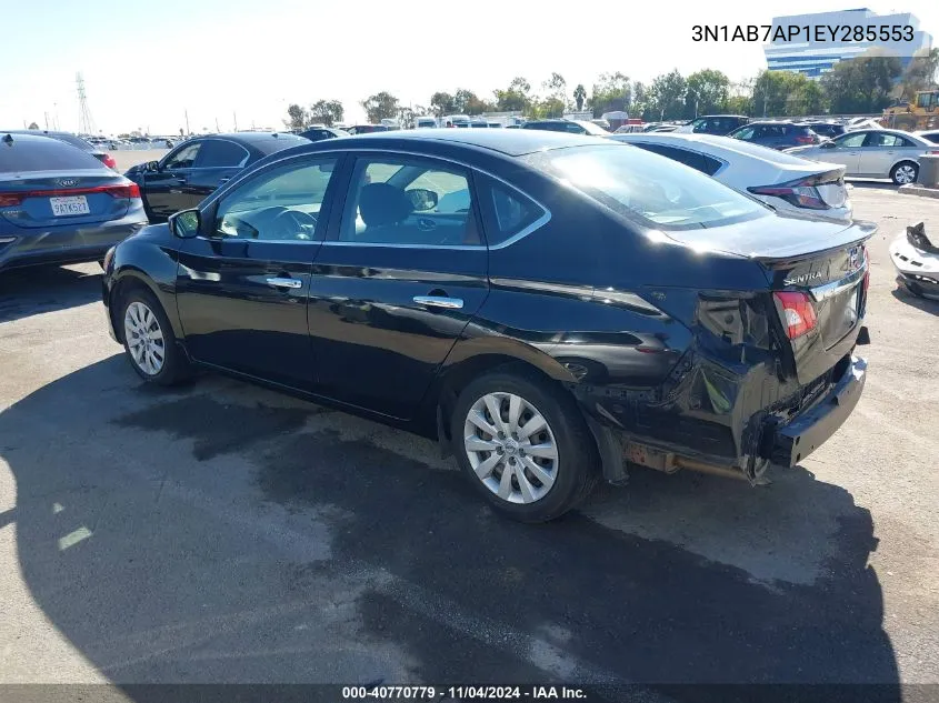 2014 Nissan Sentra Fe+ Sv VIN: 3N1AB7AP1EY285553 Lot: 40770779