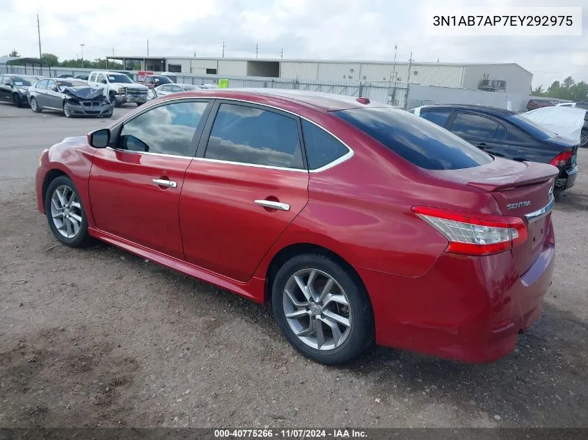 2014 Nissan Sentra Sr VIN: 3N1AB7AP7EY292975 Lot: 40775266