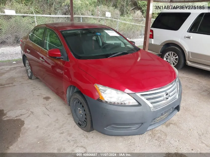 2014 Nissan Sentra S VIN: 3N1AB7AP3EY275185 Lot: 40806657