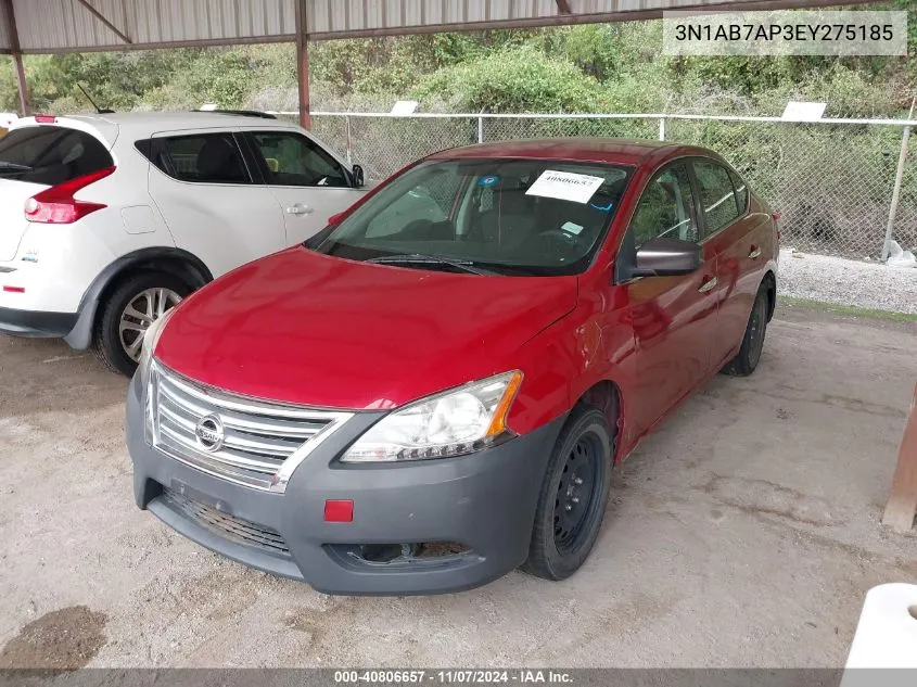 2014 Nissan Sentra S VIN: 3N1AB7AP3EY275185 Lot: 40806657