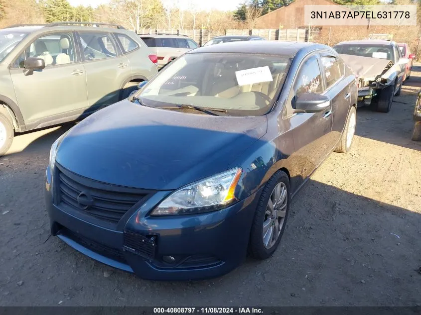 2014 Nissan Sentra Sl VIN: 3N1AB7AP7EL631778 Lot: 40808797