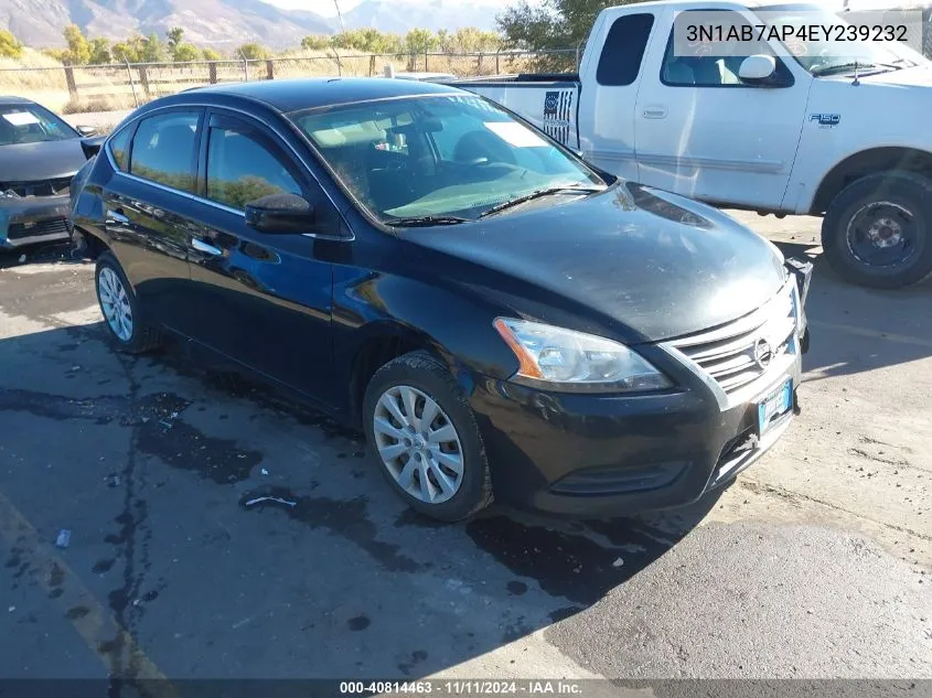 2014 Nissan Sentra Fe+ S/Fe+ Sv/S/Sl/Sr/Sv VIN: 3N1AB7AP4EY239232 Lot: 40814463