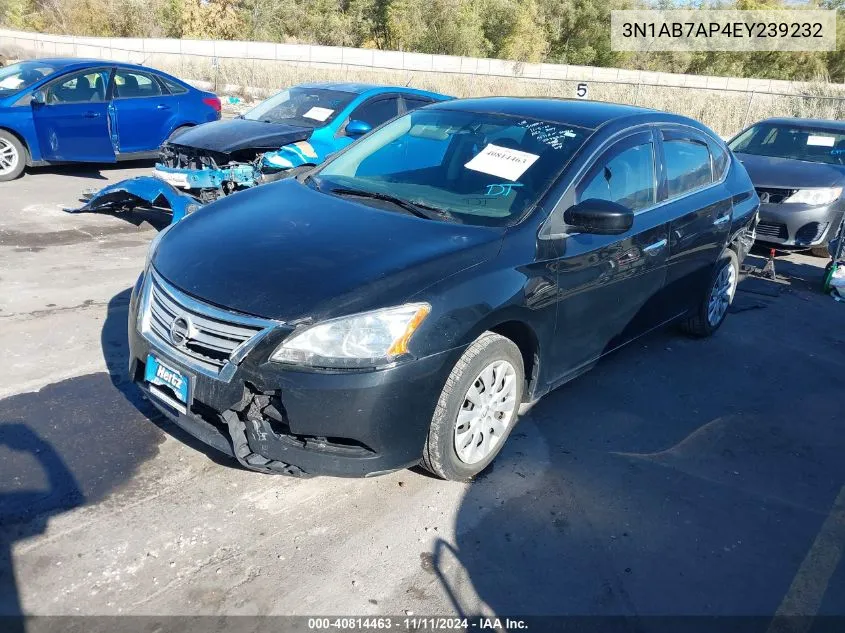 2014 Nissan Sentra Fe+ S/Fe+ Sv/S/Sl/Sr/Sv VIN: 3N1AB7AP4EY239232 Lot: 40814463