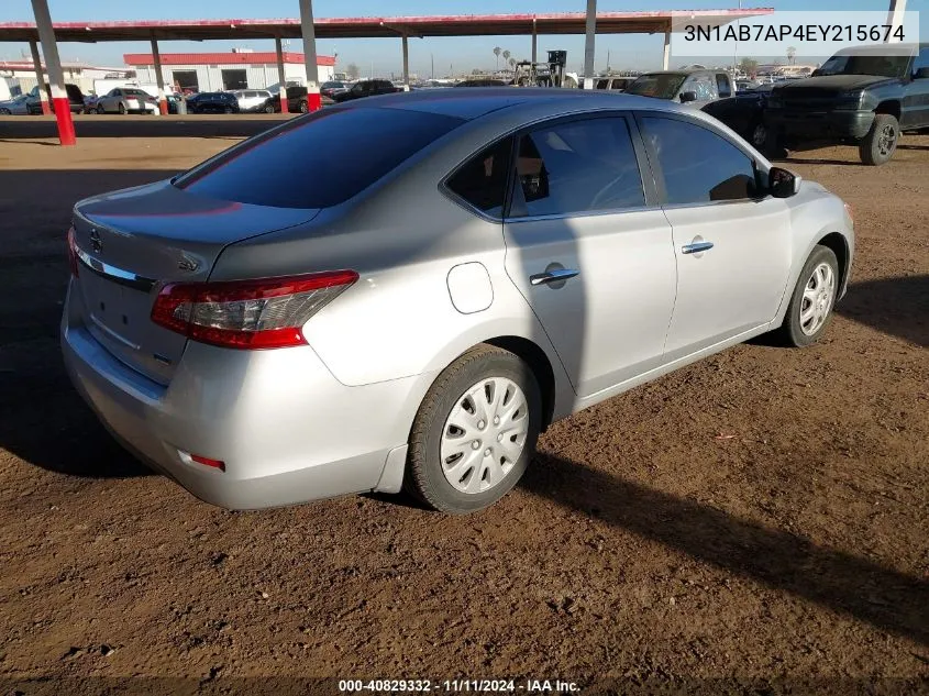 2014 Nissan Sentra Fe+ S/Fe+ Sv/S/Sl/Sr/Sv VIN: 3N1AB7AP4EY215674 Lot: 40829332