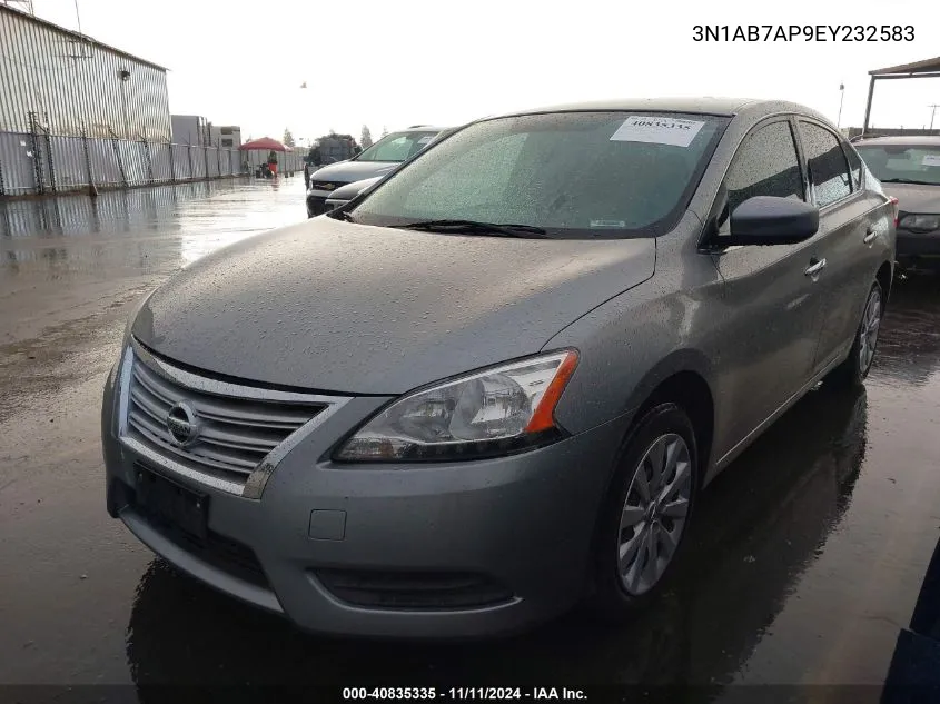 2014 Nissan Sentra S VIN: 3N1AB7AP9EY232583 Lot: 40835335