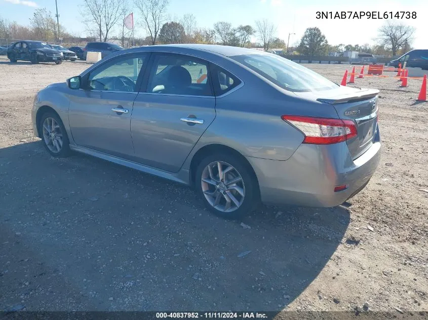 2014 Nissan Sentra Sr VIN: 3N1AB7AP9EL614738 Lot: 40837952