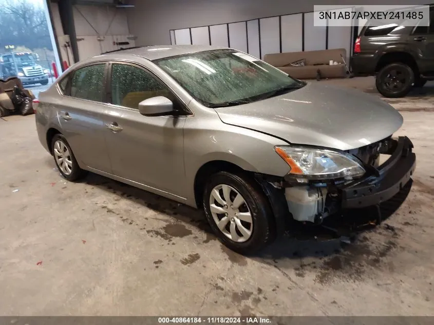 2014 Nissan Sentra Fe+ S/Fe+ Sv/S/Sl/Sr/Sv VIN: 3N1AB7APXEY241485 Lot: 40864184