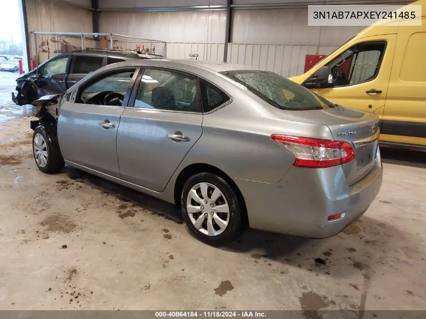 2014 Nissan Sentra Fe+ S/Fe+ Sv/S/Sl/Sr/Sv VIN: 3N1AB7APXEY241485 Lot: 40864184