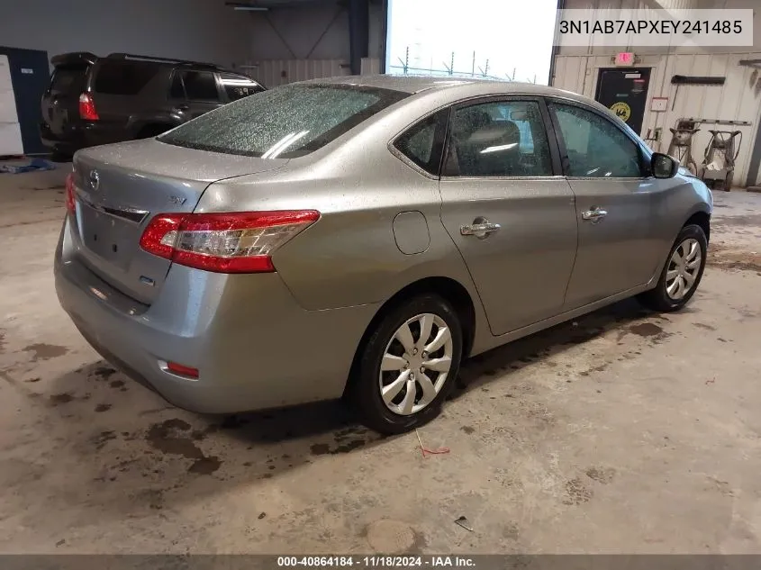 2014 Nissan Sentra Fe+ S/Fe+ Sv/S/Sl/Sr/Sv VIN: 3N1AB7APXEY241485 Lot: 40864184