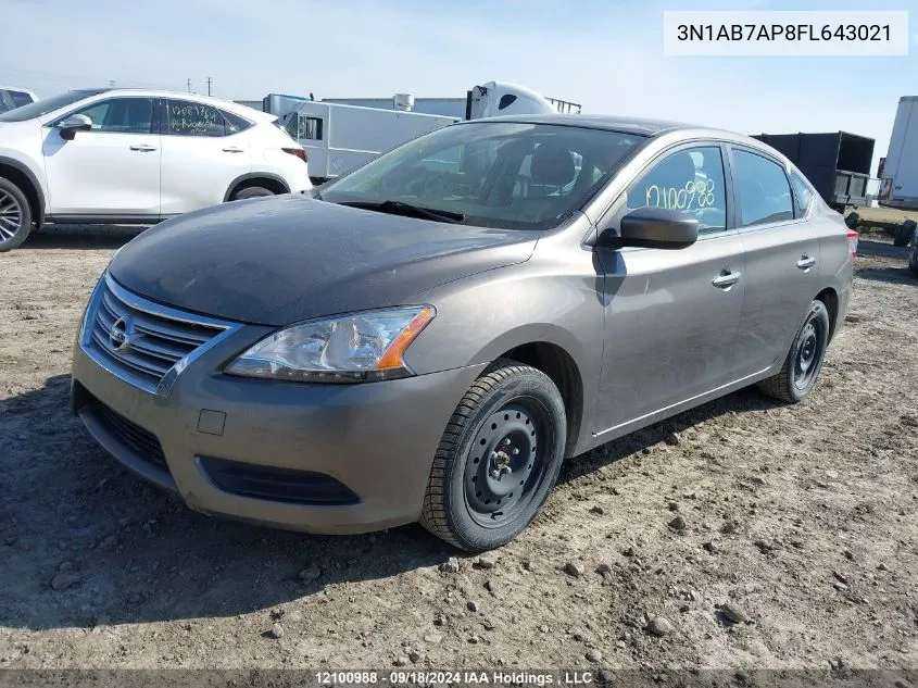 3N1AB7AP8FL643021 2015 Nissan Sentra