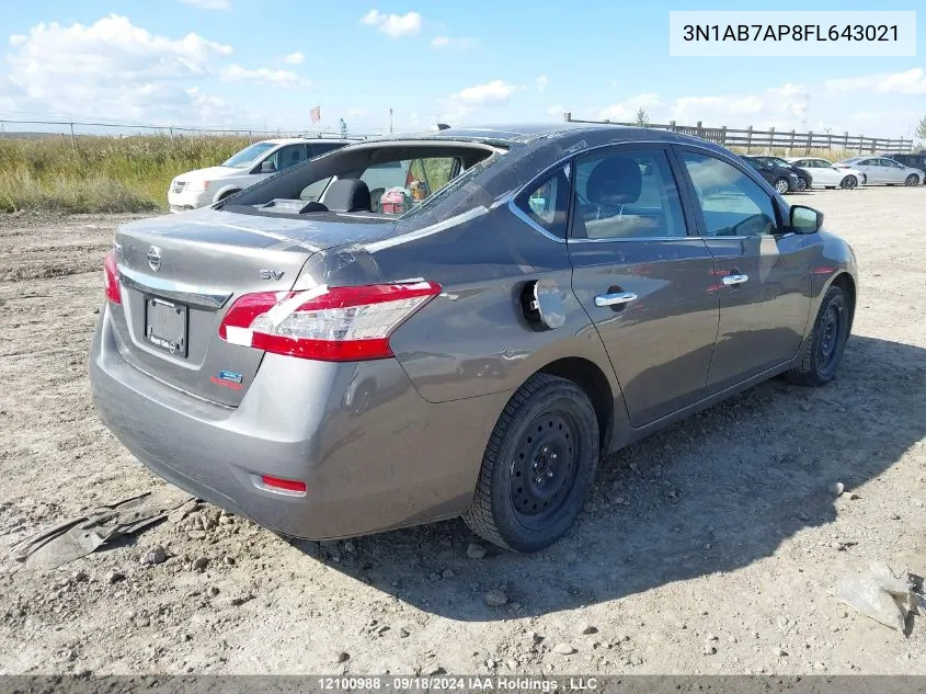 3N1AB7AP8FL643021 2015 Nissan Sentra