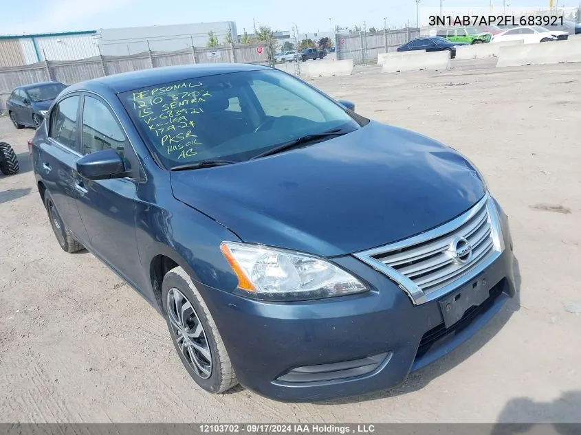 2015 Nissan Sentra S/Sv/Sr/Sl VIN: 3N1AB7AP2FL683921 Lot: 12103702