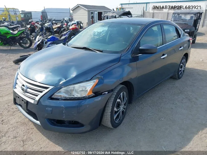 2015 Nissan Sentra S/Sv/Sr/Sl VIN: 3N1AB7AP2FL683921 Lot: 12103702