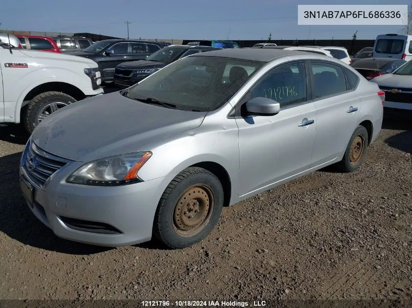 2015 Nissan Sentra VIN: 3N1AB7AP6FL686336 Lot: 12121796