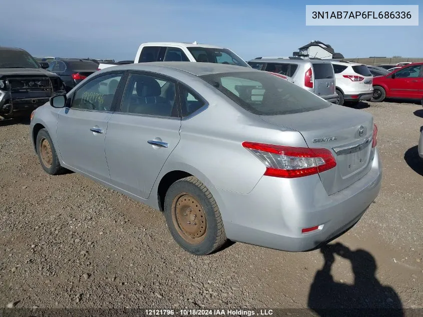 2015 Nissan Sentra VIN: 3N1AB7AP6FL686336 Lot: 12121796