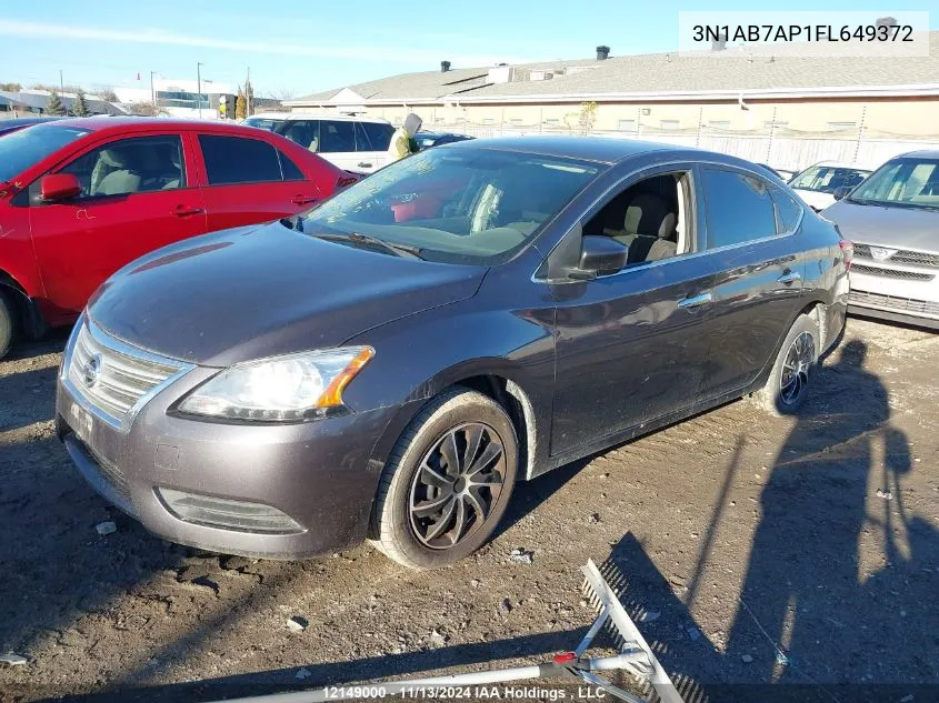 2015 Nissan Sentra VIN: 3N1AB7AP1FL649372 Lot: 12149000