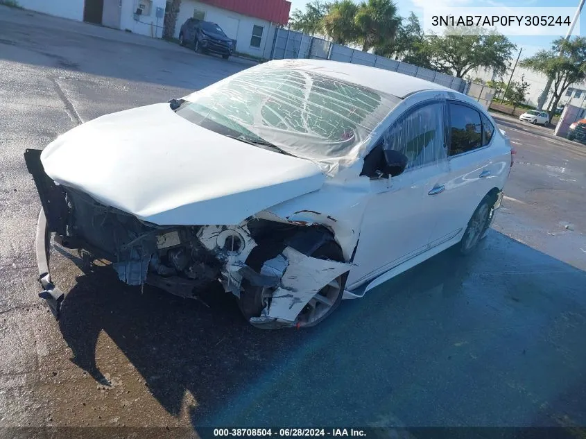 2015 Nissan Sentra Sr VIN: 3N1AB7AP0FY305244 Lot: 38708504