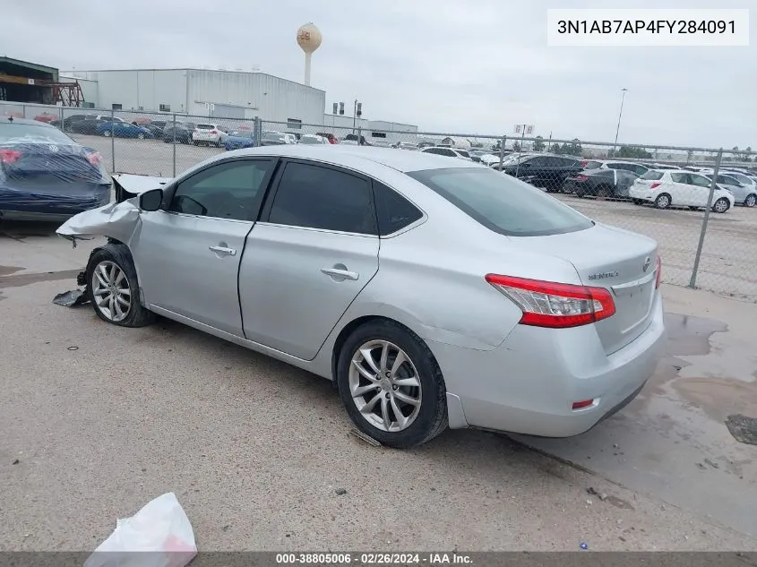 2015 Nissan Sentra S VIN: 3N1AB7AP4FY284091 Lot: 38805006