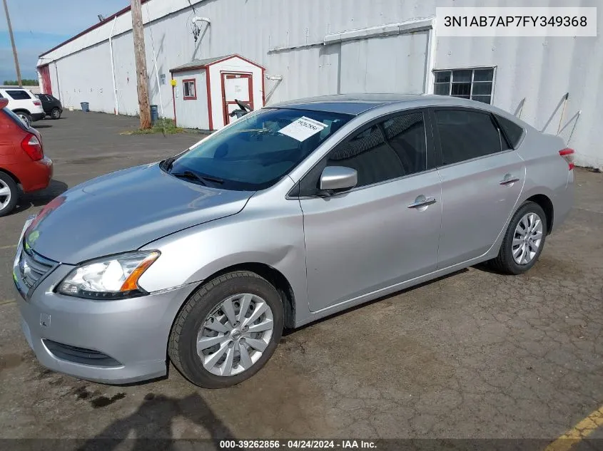 2015 Nissan Sentra S VIN: 3N1AB7AP7FY349368 Lot: 39262856