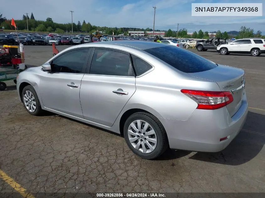 2015 Nissan Sentra S VIN: 3N1AB7AP7FY349368 Lot: 39262856