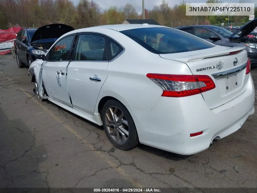 2015 Nissan Sentra Sr VIN: 3N1AB7AP6FY225110 Lot: 39284016