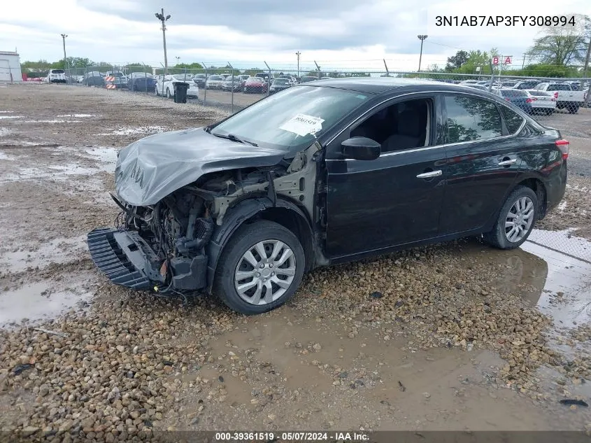 3N1AB7AP3FY308994 2015 Nissan Sentra Sv