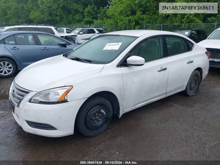 2015 Nissan Sentra S VIN: 3N1AB7AP8FY368611 Lot: 39401839