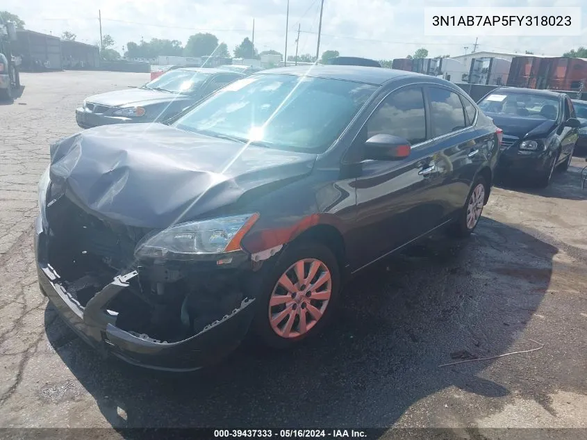 2015 Nissan Sentra Sv VIN: 3N1AB7AP5FY318023 Lot: 39437333