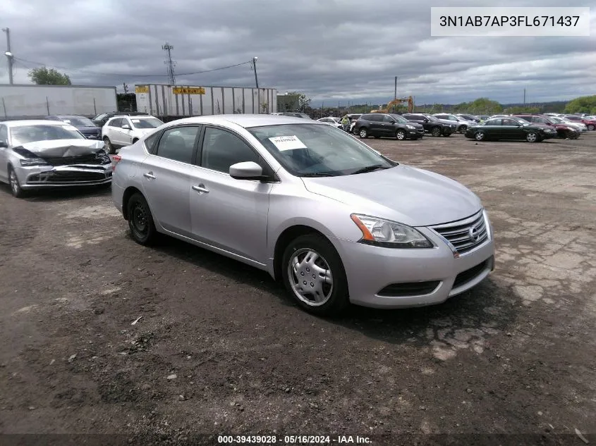 2015 Nissan Sentra Sv VIN: 3N1AB7AP3FL671437 Lot: 39439028