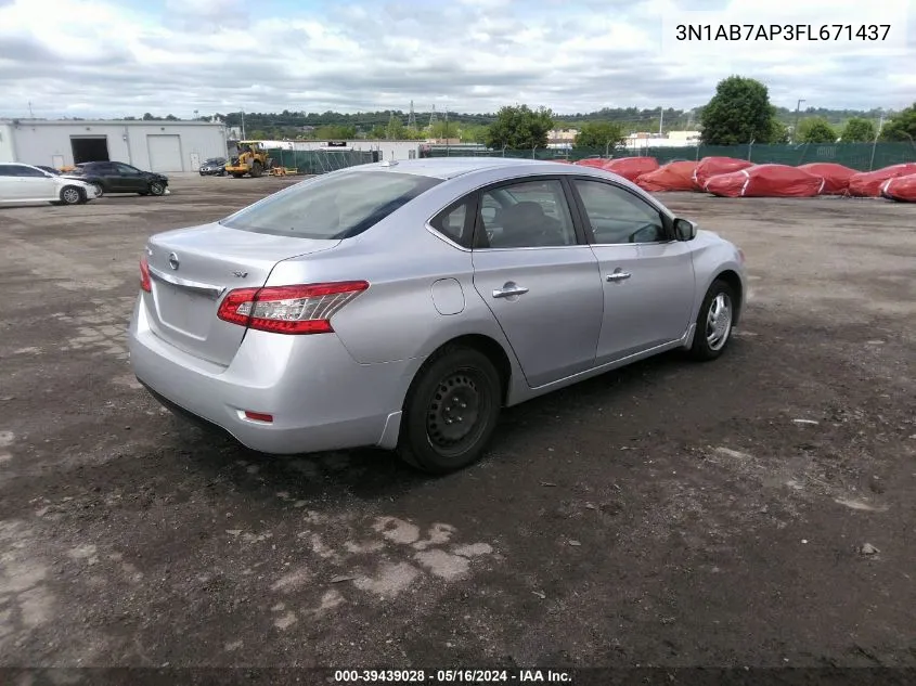 2015 Nissan Sentra Sv VIN: 3N1AB7AP3FL671437 Lot: 39439028