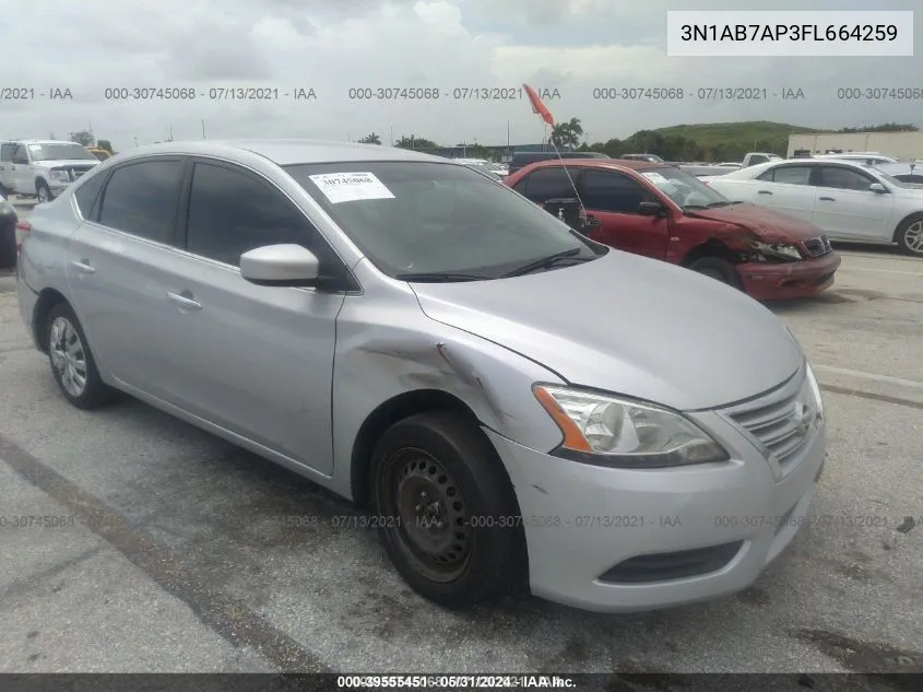 2015 Nissan Sentra Fe+ S/S/Sl/Sr/Sv VIN: 3N1AB7AP3FL664259 Lot: 39555451