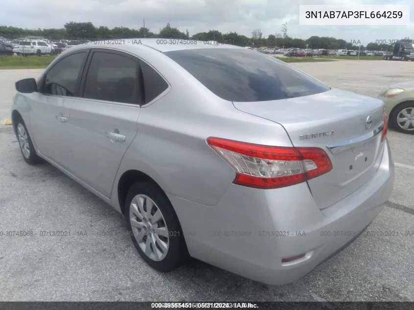 3N1AB7AP3FL664259 2015 Nissan Sentra Fe+ S/S/Sl/Sr/Sv