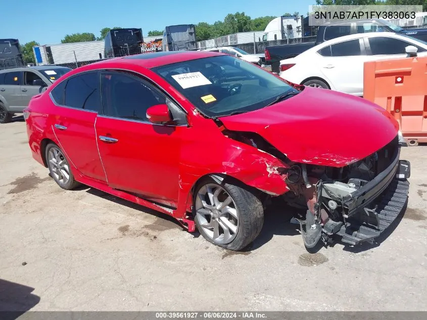 2015 Nissan Sentra Sr VIN: 3N1AB7AP1FY383063 Lot: 39561927