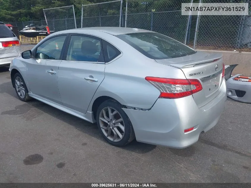 2015 Nissan Sentra Sr VIN: 3N1AB7APXFY361529 Lot: 39625631