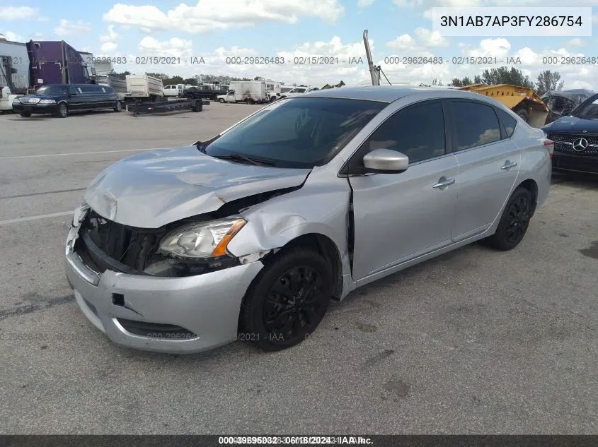 2015 Nissan Sentra Sv VIN: 3N1AB7AP3FY286754 Lot: 39695032