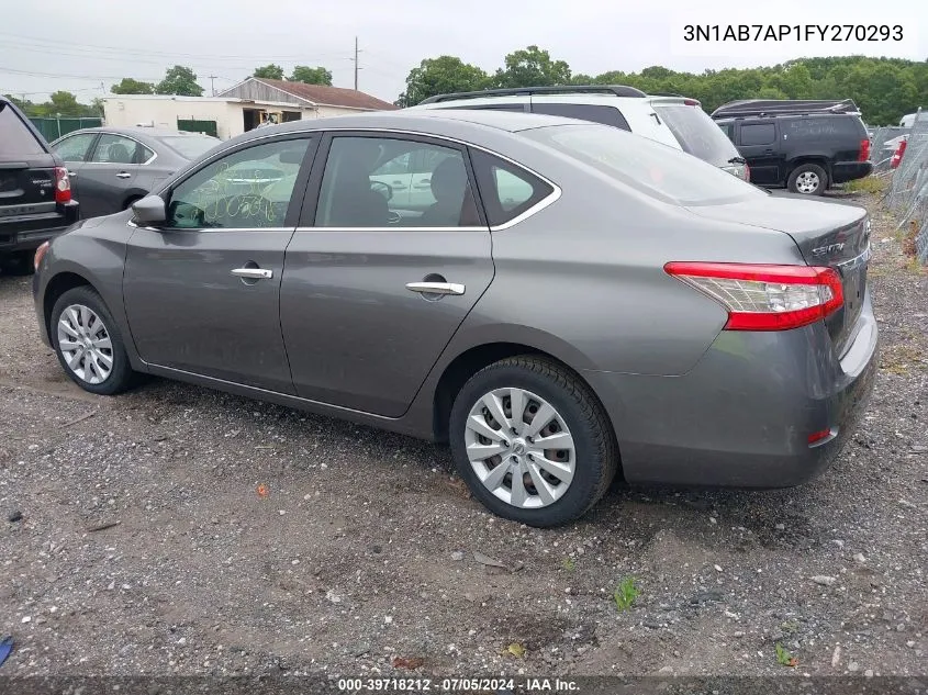 2015 Nissan Sentra S VIN: 3N1AB7AP1FY270293 Lot: 39718212