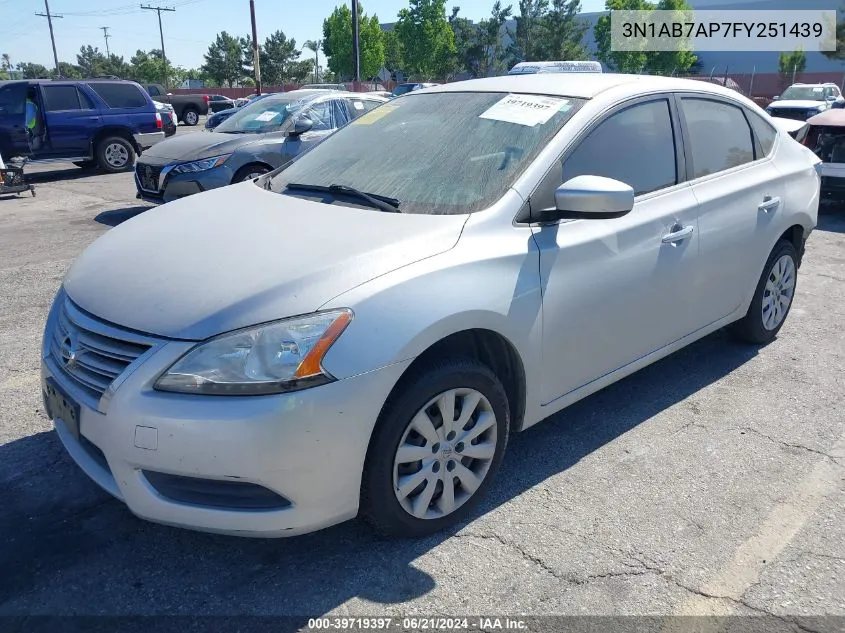 2015 Nissan Sentra Fe+ S/S/Sl/Sr/Sv VIN: 3N1AB7AP7FY251439 Lot: 39719397